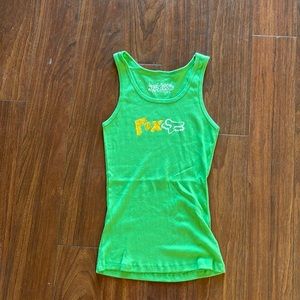 Fox Racing co. Lime green ribbed tank